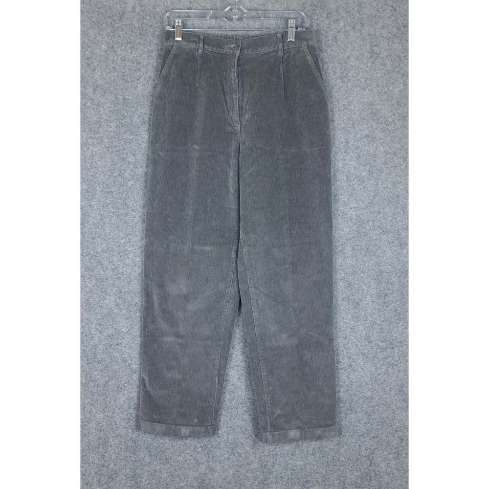 LL Bean‎ Jeans Women  Size 12 Original Fit Straight Gray Stretch Corduroy 28x28